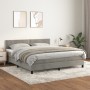 Box spring bed with light gray velvet mattress 180x200 cm by , Beds and slatted bases - Ref: Foro24-3141257, Price: 537,16 €,...