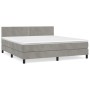 Box spring bed with light gray velvet mattress 180x200 cm by , Beds and slatted bases - Ref: Foro24-3141257, Price: 537,16 €,...