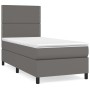 Cama box spring con colchón cuero sintético gris 80x200 cm de , Camas y somieres - Ref: Foro24-3142753, Precio: 329,83 €, Des...