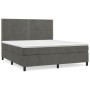 Box spring bed with dark gray velvet mattress 180x200 cm by , Beds and slatted bases - Ref: Foro24-3142978, Price: 610,12 €, ...