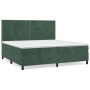 Box spring bed with dark green velvet mattress 200x200 cm by , Beds and slatted bases - Ref: Foro24-3142986, Price: 672,70 €,...