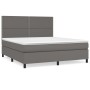 Cama box spring con colchón cuero sintético gris 180x200 cm de , Camas y somieres - Ref: Foro24-3142801, Precio: 664,28 €, De...