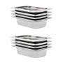 Gastronorm trays 8 units GN 1/4 65 mm stainless steel by , Buckets for steam tables - Ref: Foro24-50901, Price: 48,47 €, Disc...