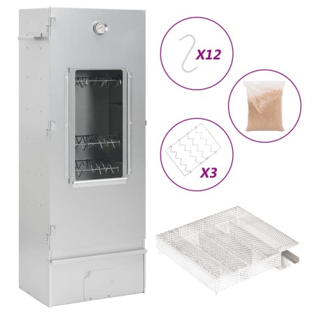 BBQ smoker oven with cold smoke generator galvanized steel by , Barbecues - Ref: Foro24-3200762, Price: 224,83 €, Discount: %