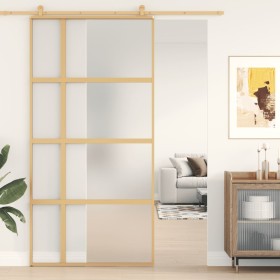 Goldene Schiebetür aus satiniertem ESG-Glas und Aluminium von , Türen für zu Hause - Ref: Foro24-155195, Preis: 182,94 €, Rab...