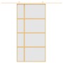 Golden sliding door in frosted ESG glass and aluminum by , Doors for the home - Ref: Foro24-155195, Price: 182,94 €, Discount: %