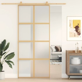 Golden sliding door ESG glass frosted aluminum 90x205cm by , Doors for the home - Ref: Foro24-155188, Price: 175,64 €, Discou...