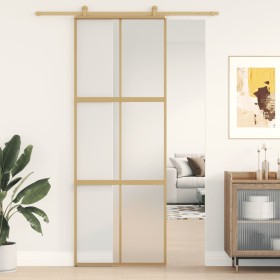 Golden sliding door ESG glass frosted aluminum 76x205cm by , Doors for the home - Ref: Foro24-155157, Price: 175,99 €, Discou...