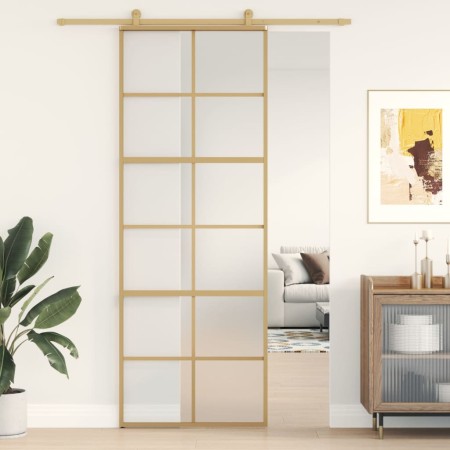 Goldene Schiebetür ESG-Glas satiniertes Aluminium 76x205cm von , Türen für zu Hause - Ref: Foro24-155169, Preis: 172,67 €, Ra...