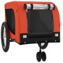 Haustier-Fahrradanhänger, Eisen-Oxford-Gewebe, Orange und Schwarz von , Kinderwagen für Haustiere - Ref: Foro24-94026, Preis:...