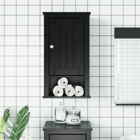 Mueble de pared baño BERG madera maciza pino negro 40x27x71,5cm de , Muebles de baño - Ref: Foro24-358549, Precio: 77,73 €, D...