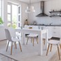 Glossy white engineered wood dining table 120x60x76 cm by , Kitchen and dining tables - Ref: Foro24-800438, Price: 79,73 €, D...