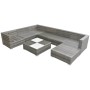 Set de muebles de jardín 8 pzas y cojines ratán sintético gris de vidaXL, Conjuntos de jardín - Ref: Foro24-42746, Precio: 92...