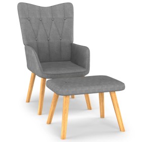 Relaxation armchair with dark gray fabric stool by , Armchairs - Ref: Foro24-327535, Price: 124,99 €, Discount: %