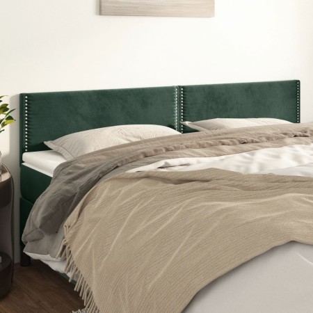 Cabeceros 2 unidades de terciopelo verde oscuro 100x5x78/88 cm de , Cabeceros y pies de cama - Ref: Foro24-346001, Precio: 58...