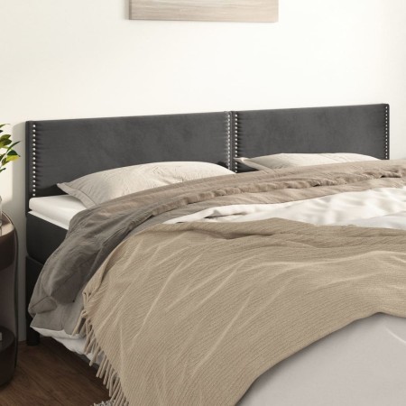 Headboards 2 units of dark gray velvet 90x5x78/88 cm by , Headboards and footboards - Ref: Foro24-345979, Price: 69,64 €, Dis...