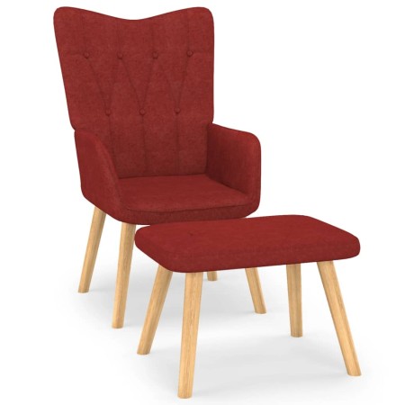 Sillón de relax con reposapiés tela rojo tinto de , Sillones - Ref: Foro24-327542, Precio: 121,99 €, Descuento: %