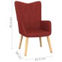 Sillón de relax con reposapiés tela rojo tinto de , Sillones - Ref: Foro24-327542, Precio: 121,99 €, Descuento: %