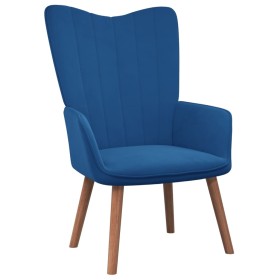 Blue velvet relaxation armchair by , Armchairs - Ref: Foro24-327665, Price: 101,99 €, Discount: %