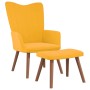 Relaxation armchair with mustard yellow velvet stool by , Armchairs - Ref: Foro24-327673, Price: 127,46 €, Discount: %