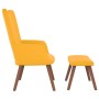 Relaxation armchair with mustard yellow velvet stool by , Armchairs - Ref: Foro24-327673, Price: 127,46 €, Discount: %