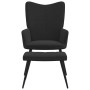 Silla de relajación con reposapiés terciopelo y PVC negro de , Sillones - Ref: Foro24-327826, Precio: 111,14 €, Descuento: %