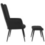 Silla de relajación con reposapiés terciopelo y PVC negro de , Sillones - Ref: Foro24-327826, Precio: 111,14 €, Descuento: %