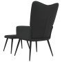 Silla de relajación con reposapiés terciopelo y PVC negro de , Sillones - Ref: Foro24-327826, Precio: 111,14 €, Descuento: %