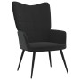 Silla de relajación con reposapiés terciopelo y PVC negro de , Sillones - Ref: Foro24-327826, Precio: 111,14 €, Descuento: %