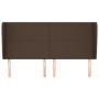 Headboard with ears brown synthetic leather 203x23x118/128 cm by , Headboards and footboards - Ref: Foro24-3117787, Price: 13...