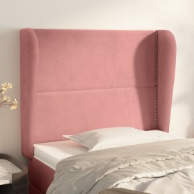 Cabecero con orejas de terciopelo rosa 93x23x118/128 cm de , Cabeceros y pies de cama - Ref: Foro24-3117857, Precio: 77,91 €,...