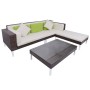 Set muebles de jardín 4 piezas y cojines ratán sintético marrón de vidaXL, Conjuntos de jardín - Ref: Foro24-42943, Precio: 4...