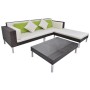 Set muebles de jardín 4 piezas y cojines ratán sintético marrón de vidaXL, Conjuntos de jardín - Ref: Foro24-42943, Precio: 4...