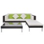 Set muebles de jardín 4 piezas y cojines ratán sintético marrón de vidaXL, Conjuntos de jardín - Ref: Foro24-42943, Precio: 4...