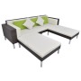 Set muebles de jardín 4 piezas y cojines ratán sintético marrón de vidaXL, Conjuntos de jardín - Ref: Foro24-42943, Precio: 4...