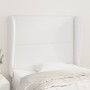 Headboard with white synthetic leather ears 93x23x118/128 cm by , Headboards and footboards - Ref: Foro24-3117895, Price: 72,...