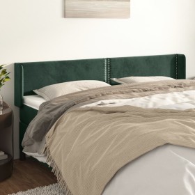 Dark green velvet headboard 203x16x78/88 cm by , Headboards and footboards - Ref: Foro24-3118697, Price: 74,99 €, Discount: %