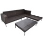 Set muebles de jardín 4 piezas y cojines ratán sintético marrón de vidaXL, Conjuntos de jardín - Ref: Foro24-42943, Precio: 4...