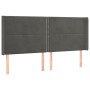 Headboard with dark gray velvet ears 183x16x118/128 cm by , Headboards and footboards - Ref: Foro24-3119501, Price: 136,20 €,...