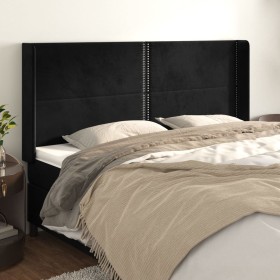 Headboard with black velvet ears 203x16x118/128 cm by , Headboards and footboards - Ref: Foro24-3119508, Price: 147,99 €, Dis...