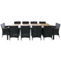 Set comedor de jardín 11 piezas y cojines ratán sintético negro de vidaXL, Conjuntos de jardín - Ref: Foro24-42571, Precio: 7...