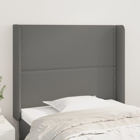 Headboard with ears gray synthetic leather 93x16x118/128cm by , Headboards and footboards - Ref: Foro24-3119522, Price: 79,93...