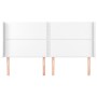 Headboard with white synthetic leather ears 183x16x118/128 cm by , Headboards and footboards - Ref: Foro24-3119543, Price: 11...