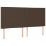 Headboard with LED lights brown synthetic leather 200x5x118/128 cm by , Headboards and footboards - Ref: Foro24-3122255, Pric...