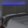 Cabecero con luces LED terciopelo gris claro 200x5x118/128 cm de , Cabeceros y pies de cama - Ref: Foro24-3122350, Precio: 11...