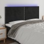 Black velvet headboard with LED lights 200x5x118/128 cm by , Headboards and footboards - Ref: Foro24-3122352, Price: 117,68 €...