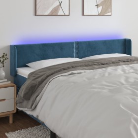 Dark blue velvet LED headboard 183x16x78/88 cm by , Headboards and footboards - Ref: Foro24-3123160, Price: 80,95 €, Discount: %