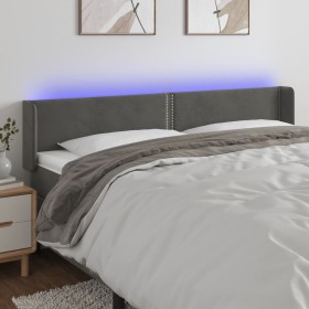 Dark gray velvet headboard with LED 183x16x78/88 cm by , Headboards and footboards - Ref: Foro24-3123157, Price: 83,99 €, Dis...