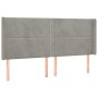 Light gray velvet headboard with LED 203x16x118/128 cm by , Headboards and footboards - Ref: Foro24-3123974, Price: 130,72 €,...