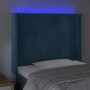 Cabecero con LED de terciopelo azul oscuro 93x16x118/128 cm de , Cabeceros y pies de cama - Ref: Foro24-3123948, Precio: 87,0...